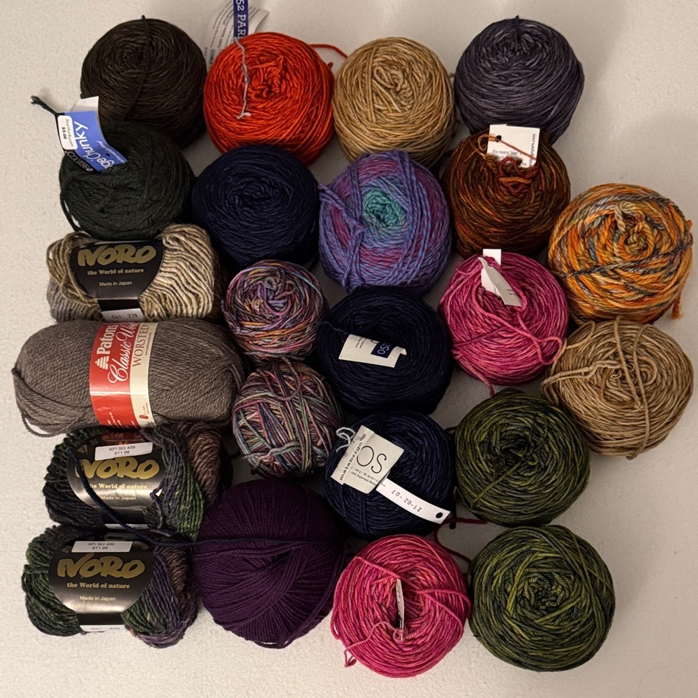 Yarn Collection Rios Merino Wool And More. Lot of Assorted Colors